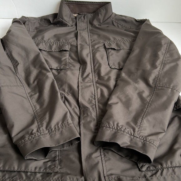 Cole Haan brown windbreaker lightweight jacket lambskin trim zip and snap close - Picture 14 of 16